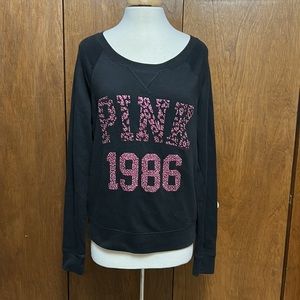 Victoria’s Secret black love pink sweatshirt in size large.